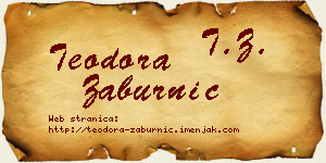 Teodora Zaburnić vizit kartica